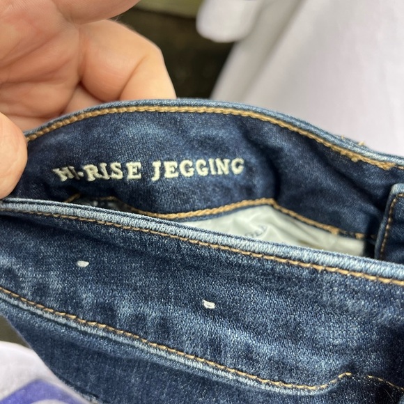American Eagle Super Stretch Distressed Hi-Rise Jegging Jeans Womens 4 Blue 2573 - Picture 3 of 10